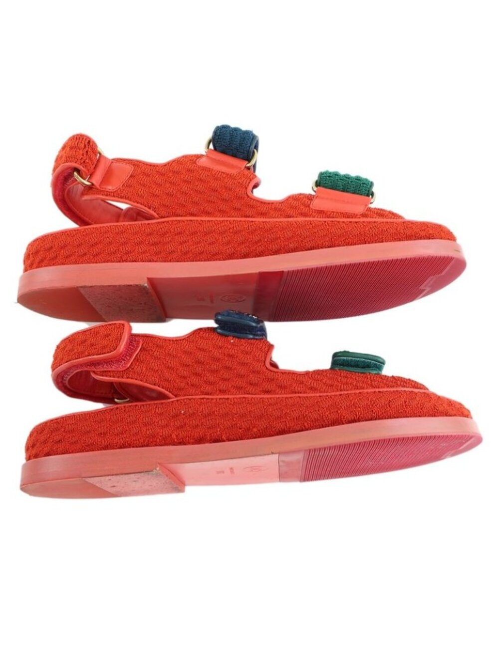 Chanel Sports Sandals Red Multicolor 36 Leather CC - Picture 6 of 10